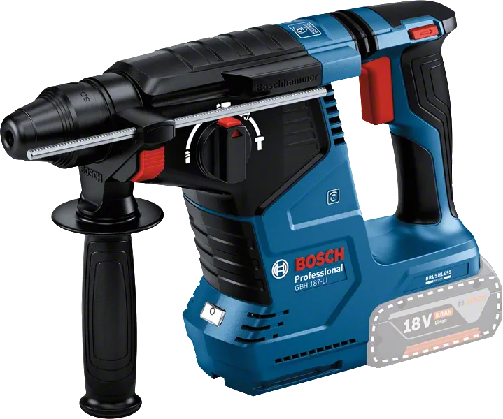 Bosch GBH 187-LI akülü kırıcı delici SDS plus ile.