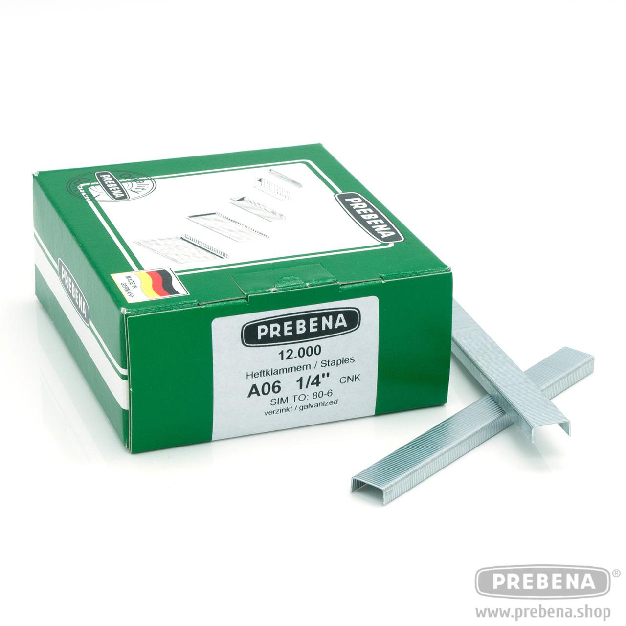 Prebena Heftklammern A06CNK verzinkt 6mm Type A 12000 Stück
