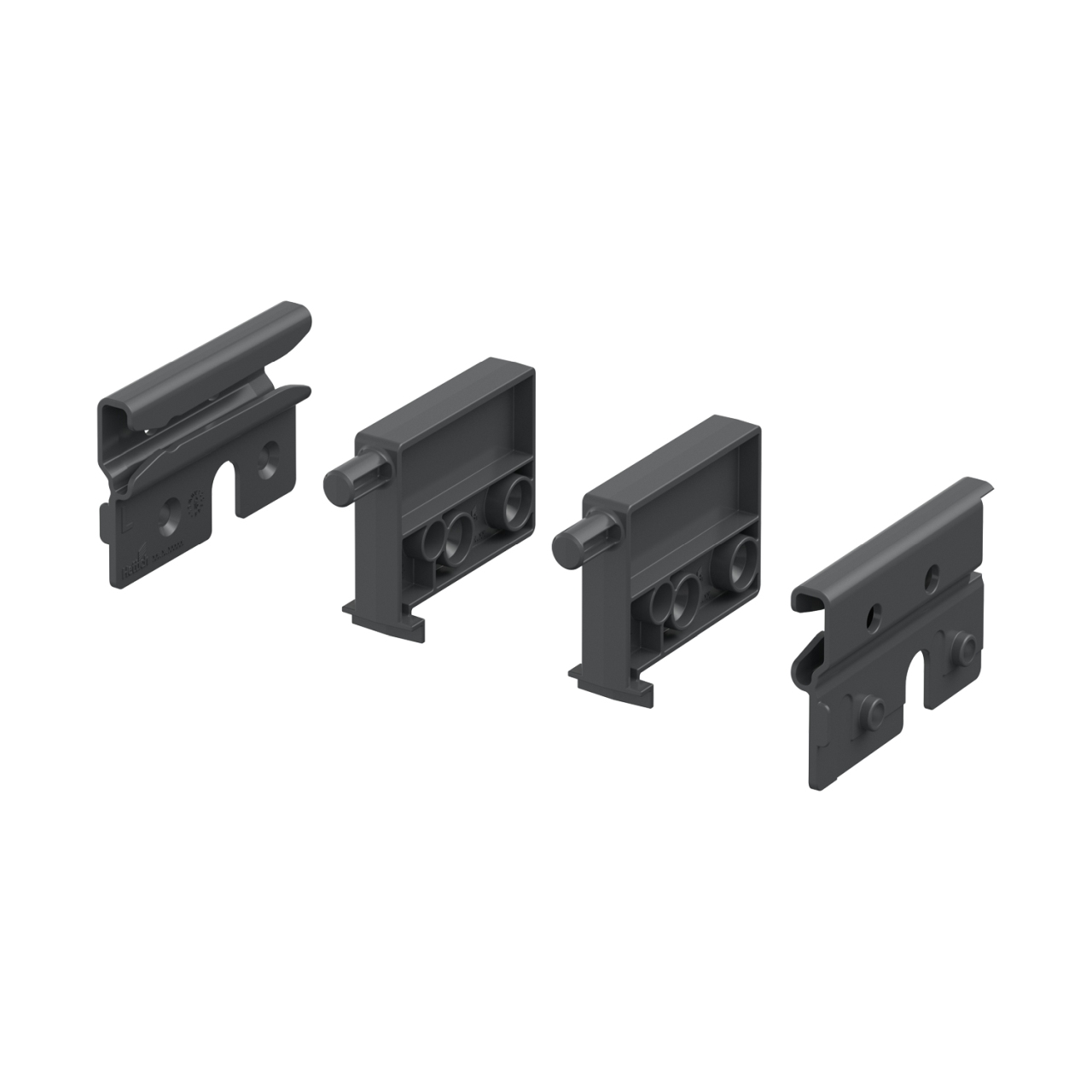 HETTICH Tablarbodenarretierung, Set, anthrazit, links und rechts