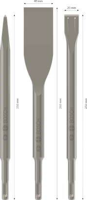 PRO SDS plus-5C Set, Flachmeißel, Metallwerkzeug, silberfarben, Bosch