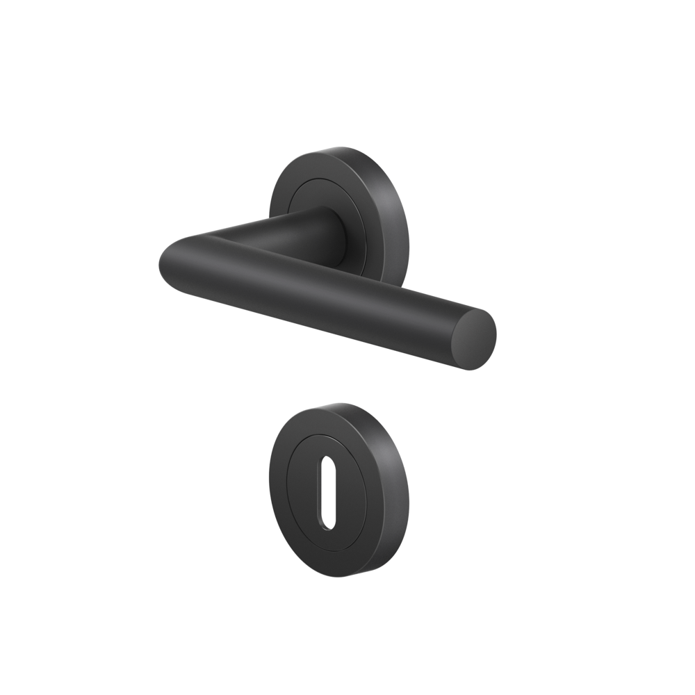 Türbeschlag, Kosmos Schwarz, Karcher Design, Rhodos, ER28 BB0 83, 3-teilige Rosette