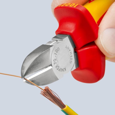 Knipex Seitenschneider 70 06 180 VDE-geprüft 180mm isoliert mit Mehrkomponenten-Hüllen