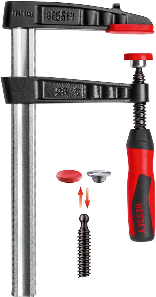 Bessey Original Temperguss-Schraubzwinge TG mit 2-Komponenten-Kunststoffgriff
