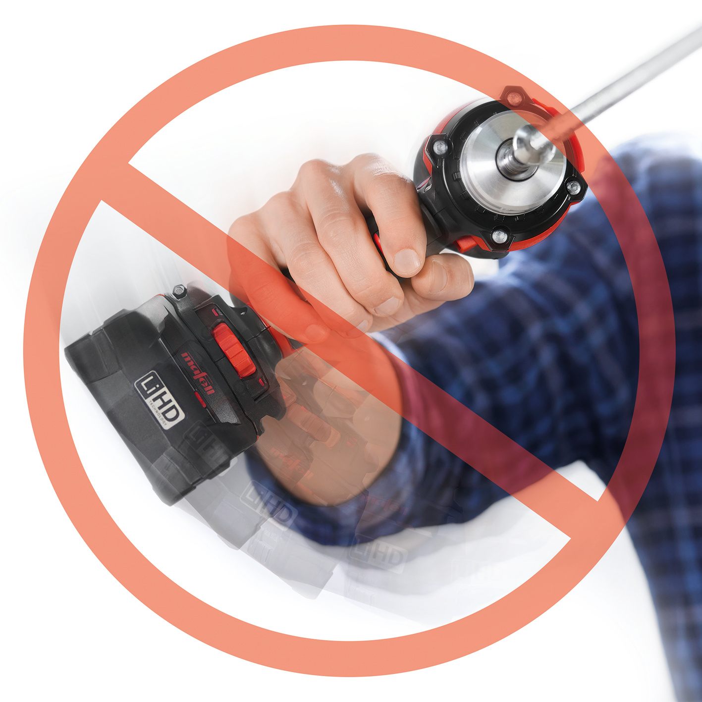 Die elektronische Anti-Kickback-Funktion bietet Sicherheit durch aktive Motorabschaltung und schützt das Handgelenk vor plötzlicher Drehbewegung. Anwendungsbild, Photographie