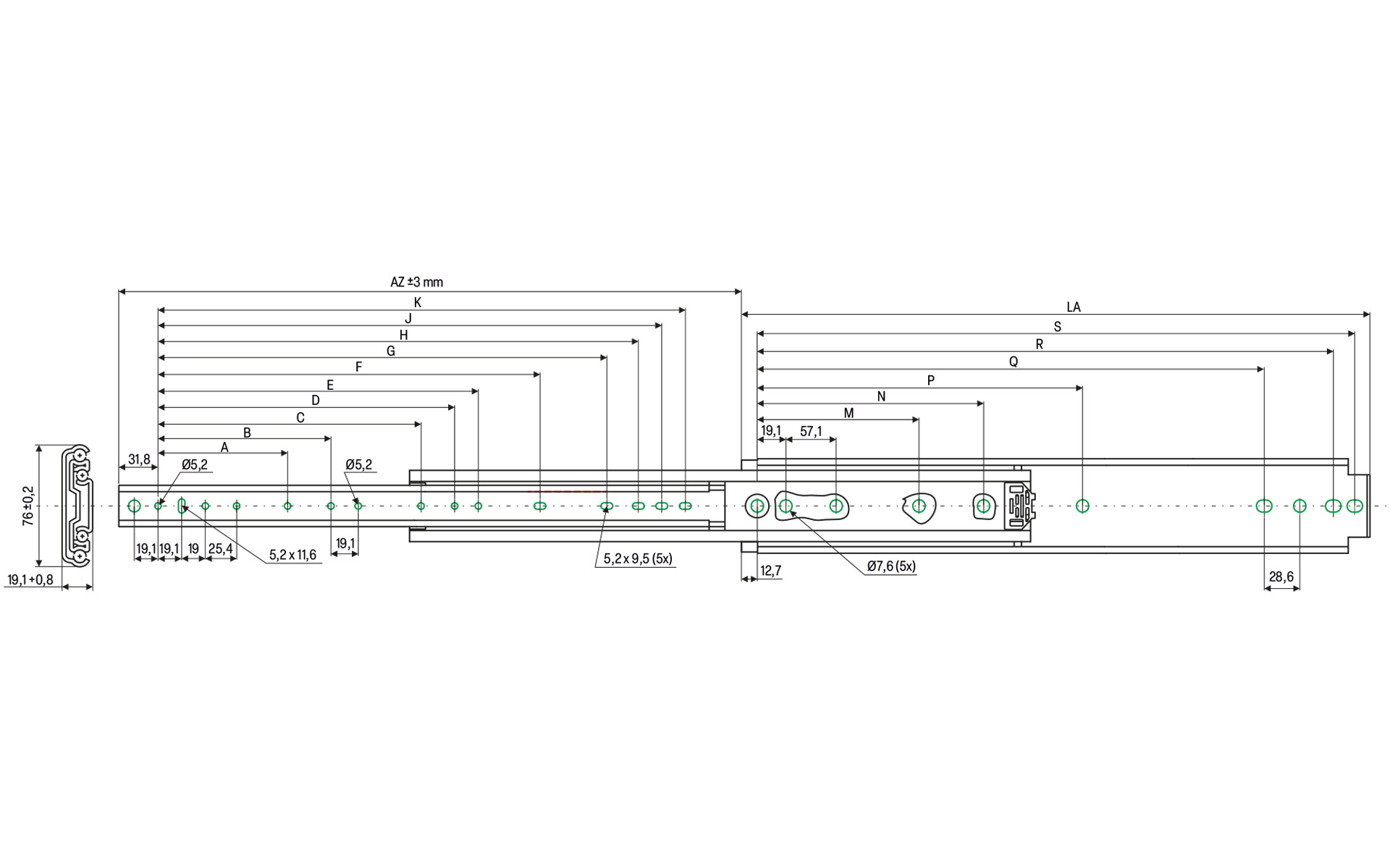 Schienenführung, Linearführung, Maschinenbauteil, Montageleiste, Rändelmutter