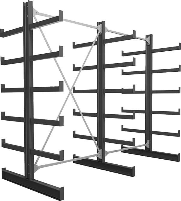 FORUM 2 Felder/3 Ständer Tragkr. /Arm 200kg Ständerlast/Seite 1000 kgStänderprofil: IPE 100