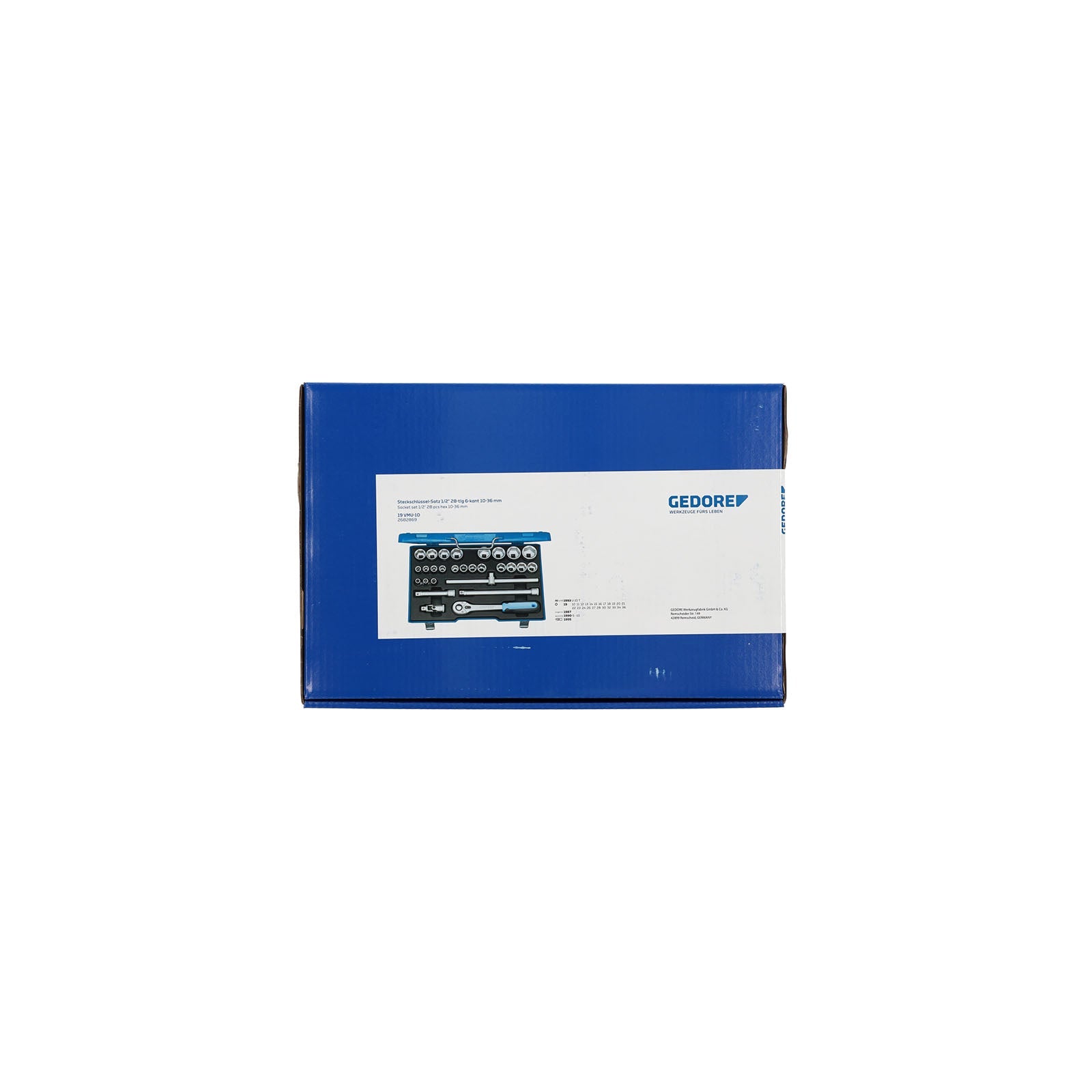 Gedore Steckschlüssel-Satz 19 VMU-10 1/2" 28-teilig 6-kant 10-36 mm