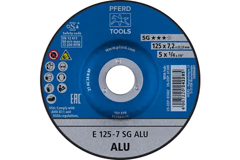 Pferd Schruppscheiben E 125-7 SG ALU 125mm x 7.2mm x 22.23mm Aluminium