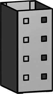 Dinzl Einhängekasten mittel passend f. Lochwände Lochung 10X10 mm RAL 7018