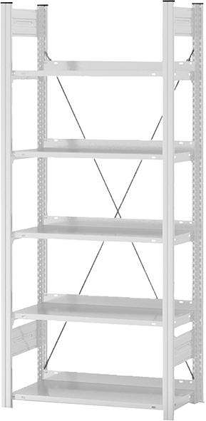 Büro-Steckregal, RAL 7035, einseitig nutzbar