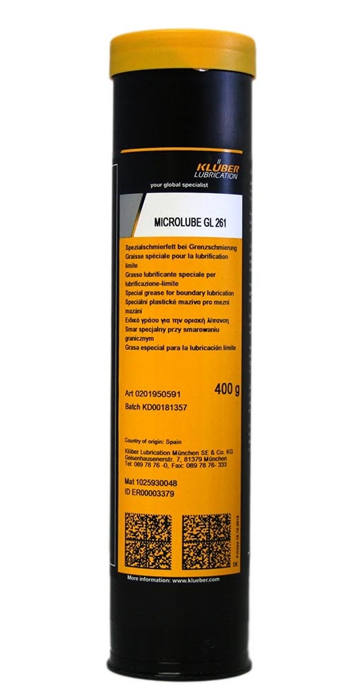 Klüber Wälz- u. Gleitlagerfett Microlube GL 261, 400 g Kartusche