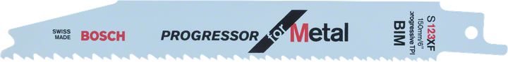 Bosch S 123 XF bi-metal reciprocating saw blade for metal., Stichsägeblatt, Metall, Bi-Metall, Bosch, Progressor-Zahnung
