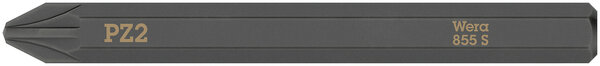 855 S Pozidriv bits for impact screwdrivers, PZ 2 x 70 mm