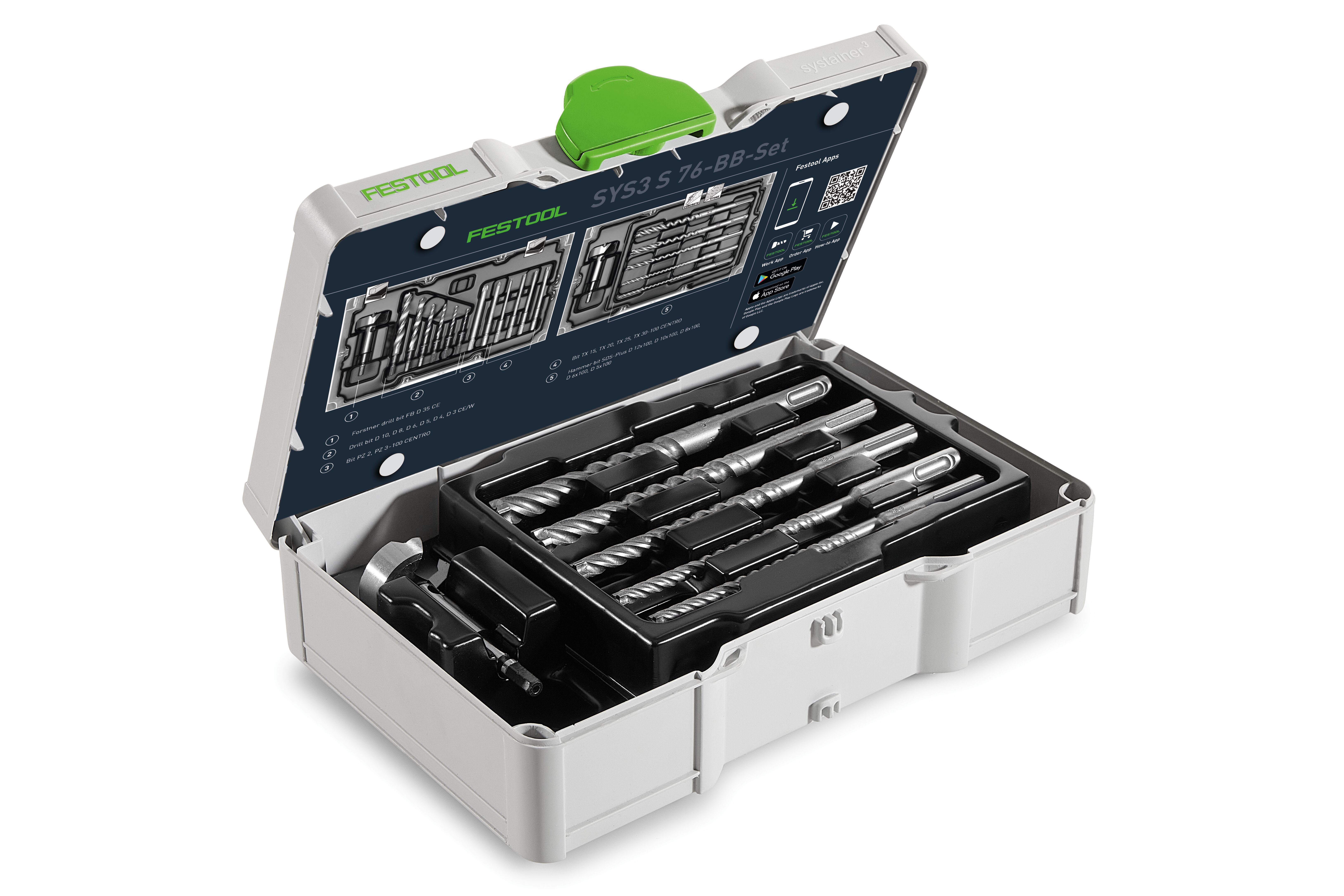 Bit und Bohrer-Set SYS3 S 76-BB-Set, Erste Hilfe, Kiste