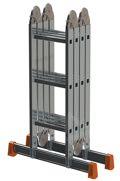 Poeschco Klappleiter 4-teilig 130-12 Aluminium