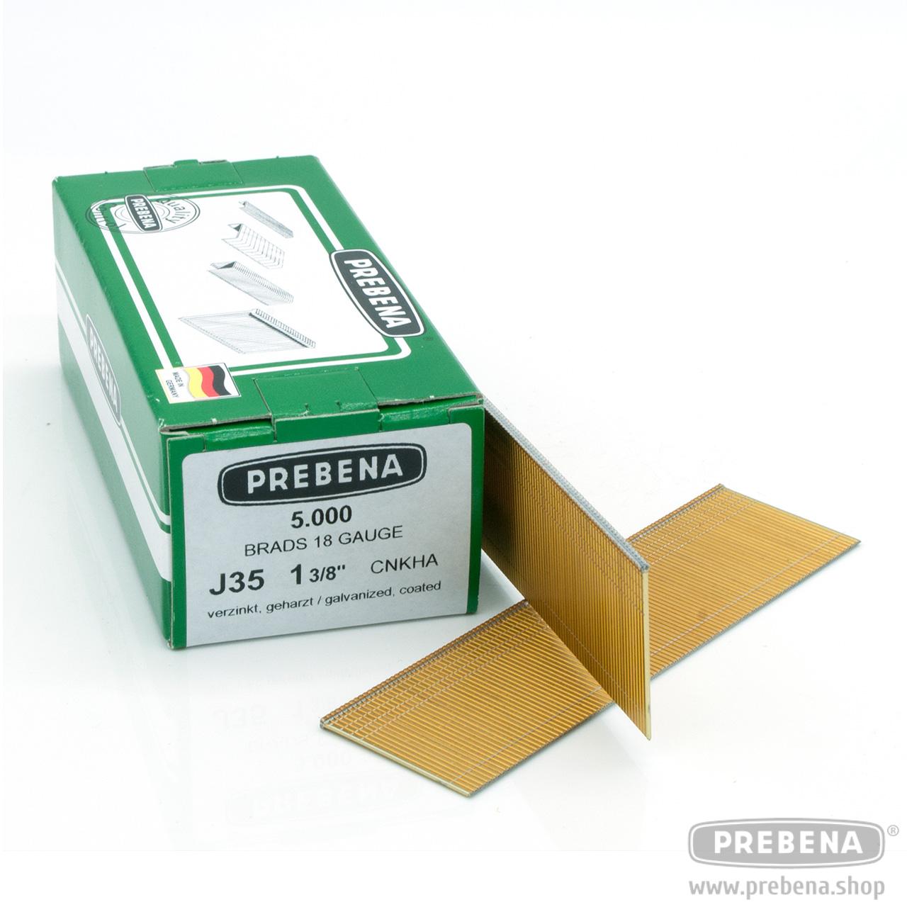 Prebena J35CNKHA Stauchkopfnägel (Brads) verzinkt geharzt 35mm 5000 Stück