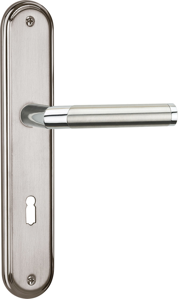 HERMAT Drückergarnitur mit Langschild SPACE-S 1114.S/2075.R, Materialkombination