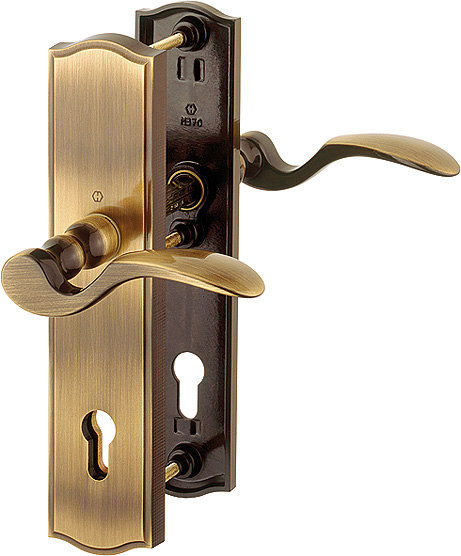 HOPPE® Schutz-Drückergarnitur mit Langschild Meran M112SH/371A/370, 10/92 mm, Messing
