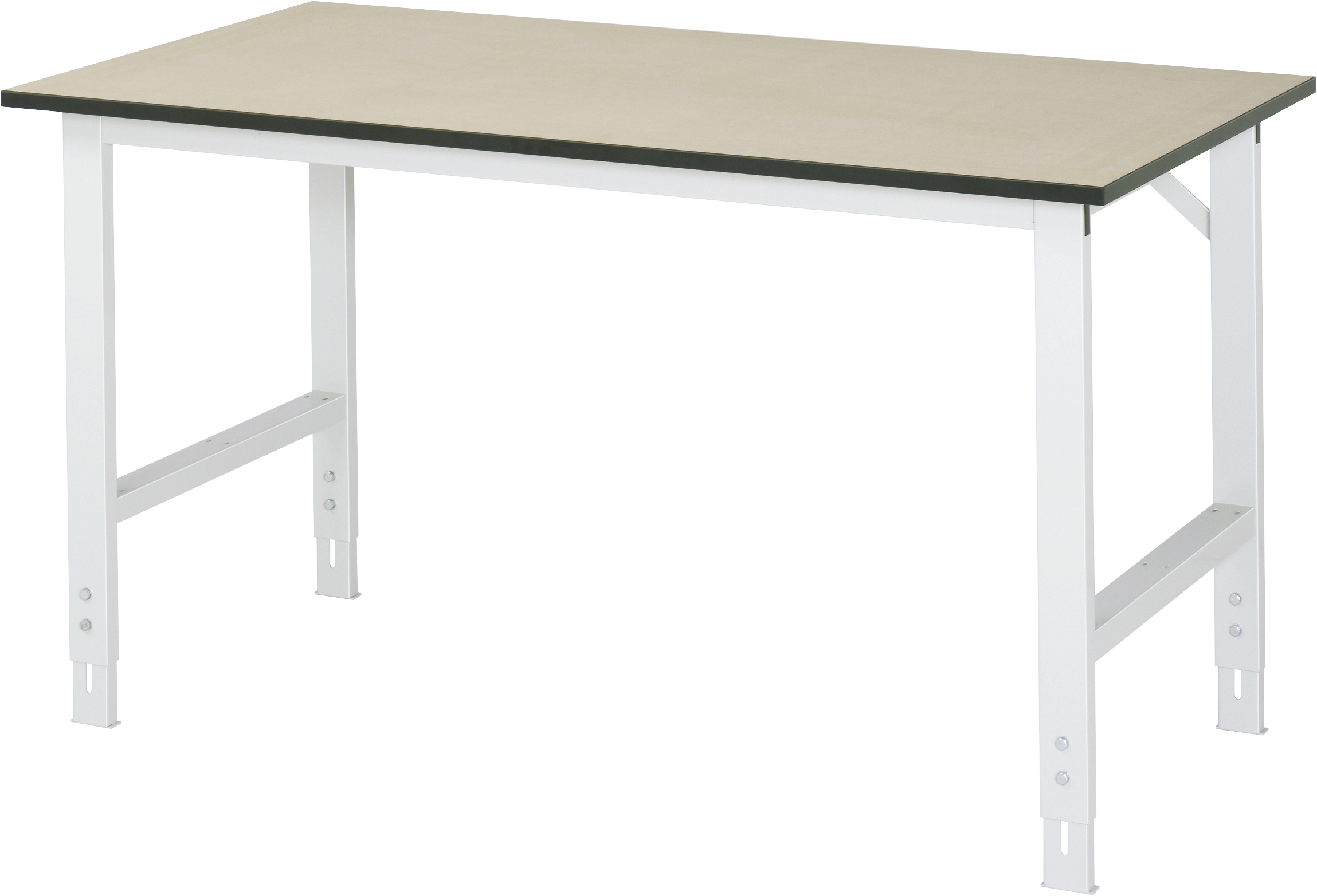 Rau Arbeitstisch Serie Tom MDF Arbeitsplatte B1500xT800xH760-1080mm höhenverstellbar