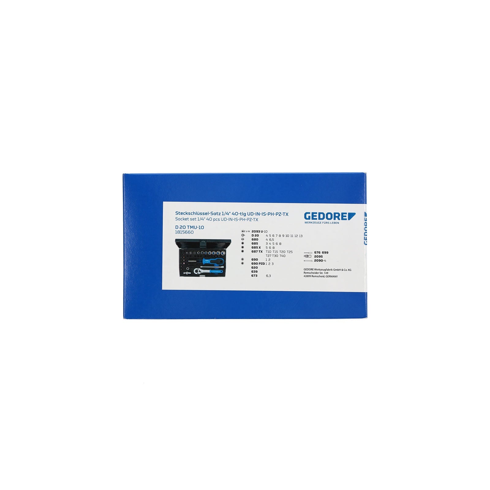 Gedore Steckschlüssel-Satz D 20 TMU-10 1/4 Zoll 40-teilig UD-Profil