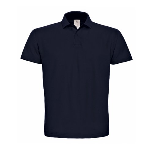 Polohemd, Kurzarm, Navy, Kragen, Baumwolle
