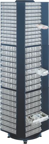 Produktbild Raaco Drehturm leer, blau H1760xD680 mm für Magazine T150 mm