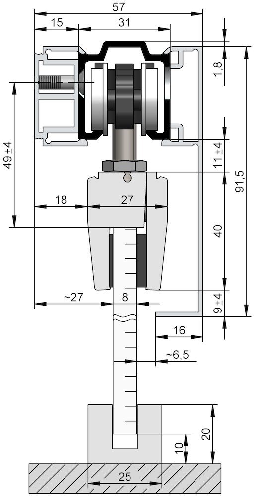 OT-Abdeckkappe,für Abstandsprofil, Aluminium, edelstahloptik eloxiert
