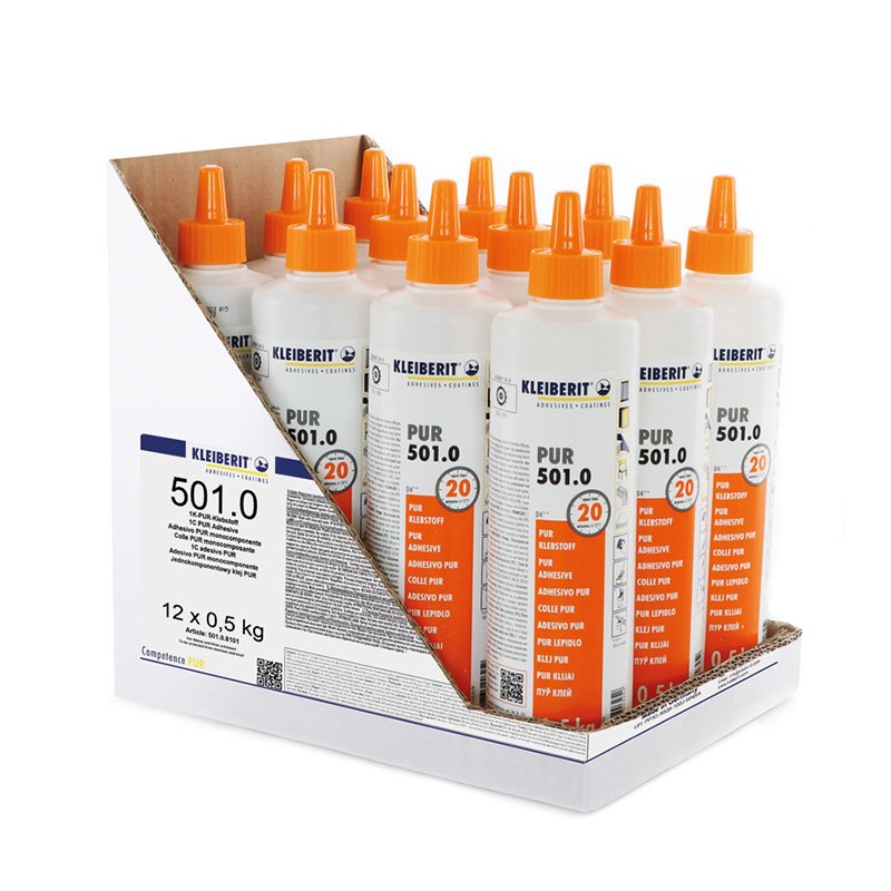 KLEIBERIT PUR Leim 501.0 braun 0,5 kg (VE=12 Stück)