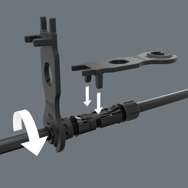 Installation tool for MC4 solar connectors, Klammer, Werkzeug, Rauchrohr, Gewehr, Waffe