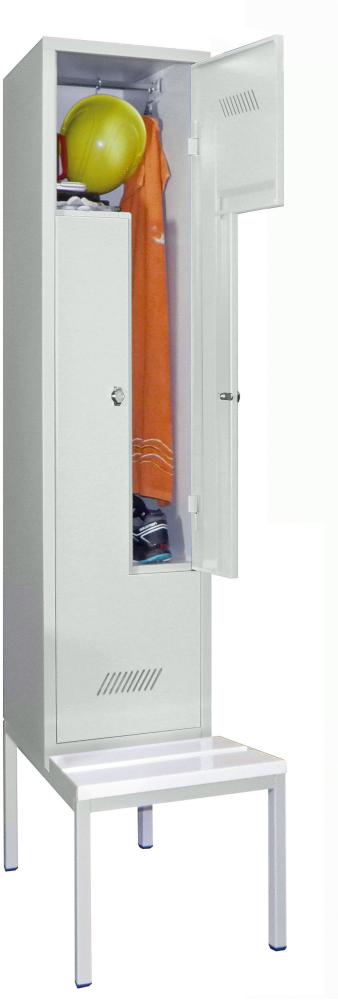 Produktbild PAVOY Z-Garderobenschrank mit Sitzbank in weiß