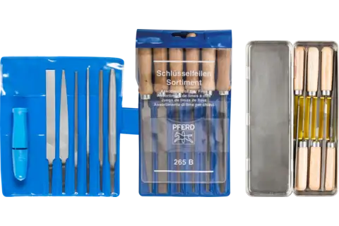 Pferd TOOLS Schlüsselfeilen-Set 265 K 6-teilig 100mm Hieb 2 mit Holzheften in Metallbox