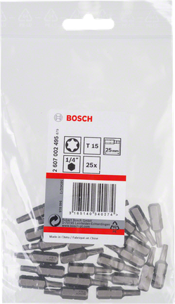 Bosch T15 25mm Schraubendreher-Bit-Set, 25-teilig., Schrauberbits, Torx T15, 25 mm, 25 Stück, Bosch