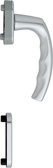 HOPPE® Fenstertürgriff-Halbgarnitur Atlanta 0530/U26/49PNS, innen, Aluminium