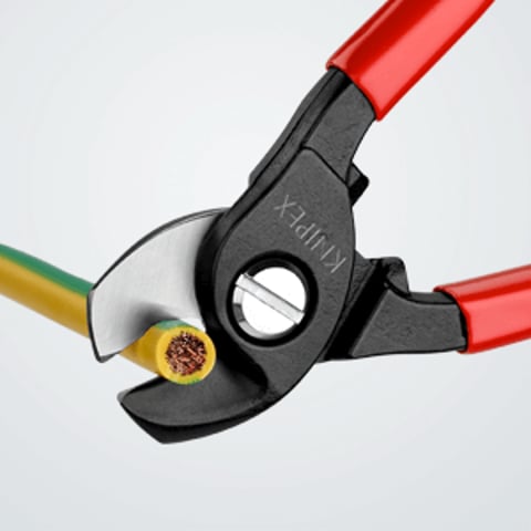 Knipex Kabelschere 95 11 165 brüniert mit Kunststoff überzogen 165 mm