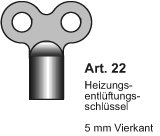Heizungsentlüftungsschlüssel 5 mm Vierkant