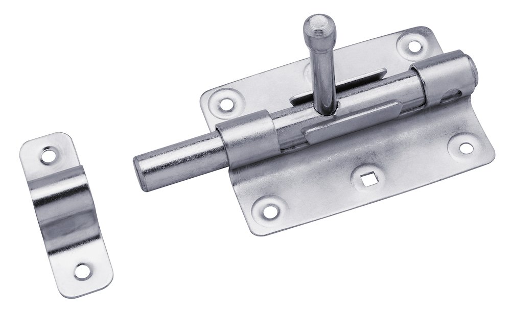 DENI® Bolzenriegel,mit Schlaufe,gerade galvanisch verzinkt