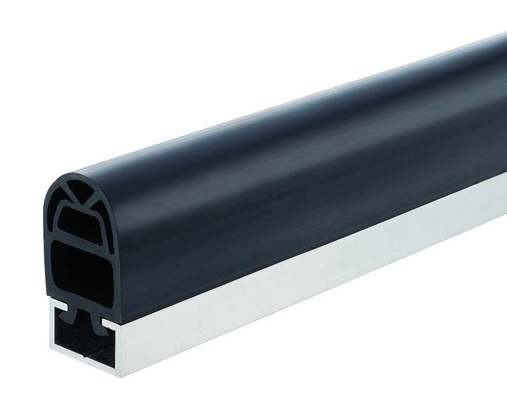 Schiebetor-Fingerschutzprofil, 65, mit C-Schiene, Gummi, Aluminium