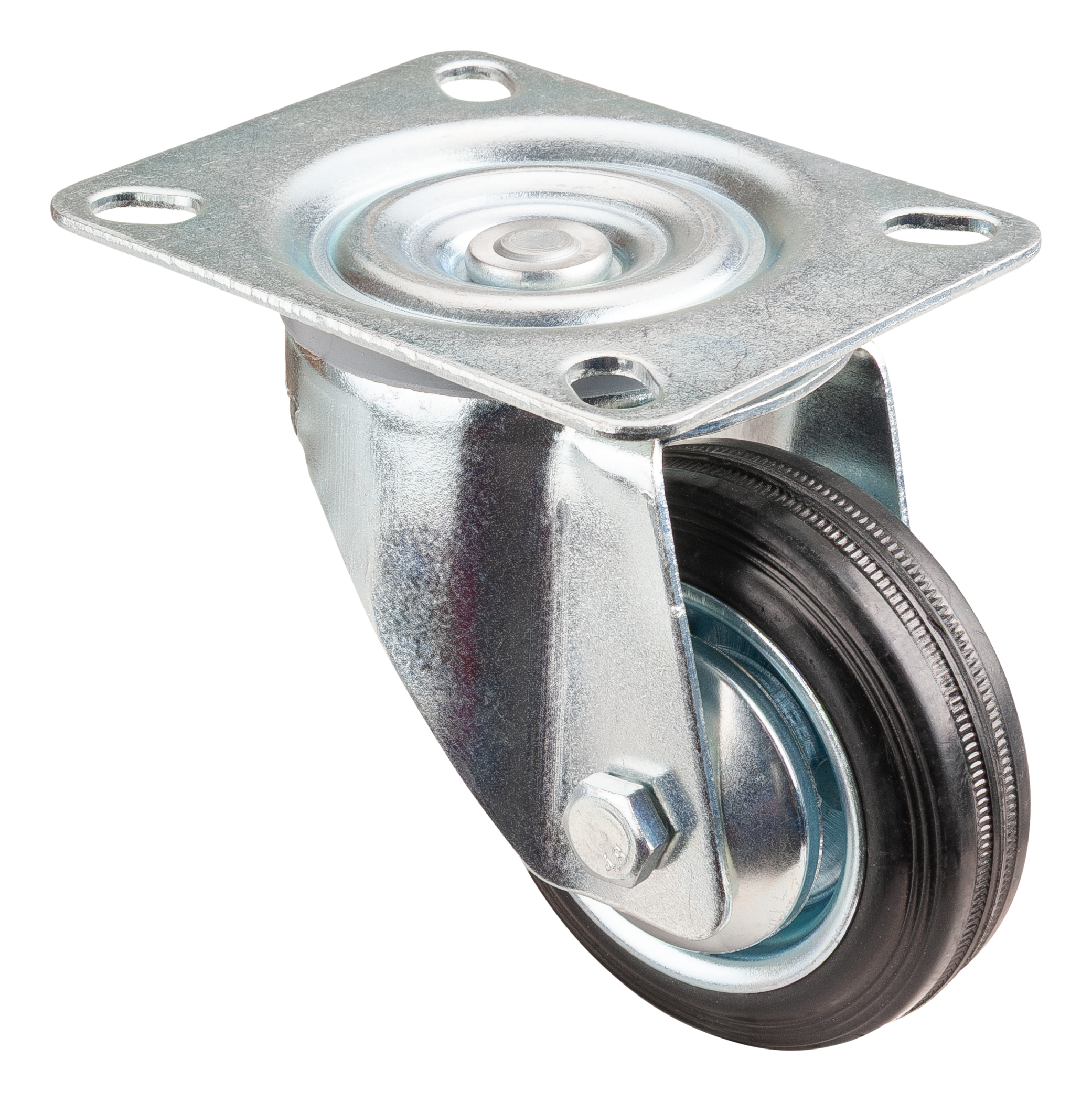 BS Rollen L400.B55.081 Lenkrolle Gummi 80mm Stahlblech verzinkt 50kg