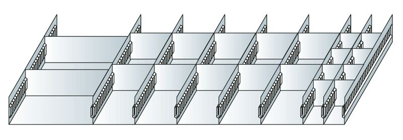 Schulte Schlitzwannen-Set 2 für Schubladenhöhe 100 mm Aluminium