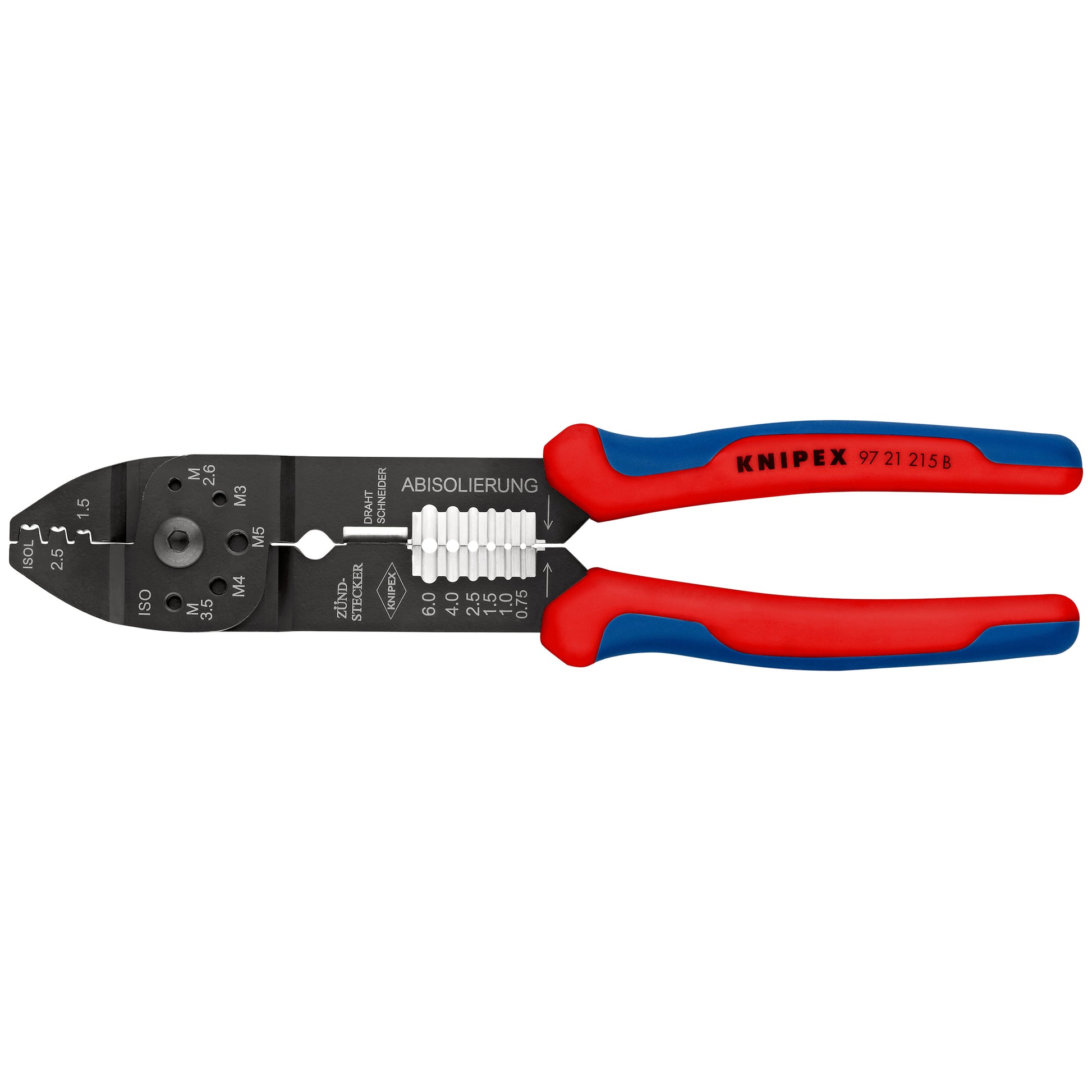 Knipex 97 21 215 B Crimpzange 230 mm Unisolierte Steckverbinder 0,5-2,5 mm²