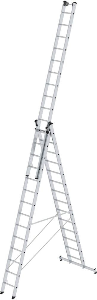 MUNK Alu-Mehrzweckleiter 3x14 Sprossen Leiterlänge 4,18 m Arbeitshöhe bis 10,80 m