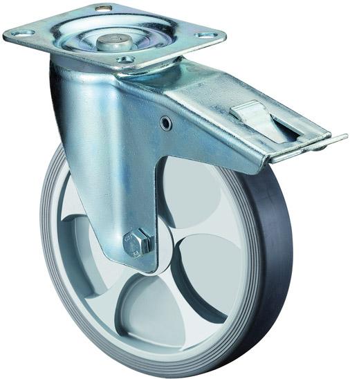 Produktbild BS Rollen Transportgeräterolle, Lenkrolle mit Feststeller spurlos