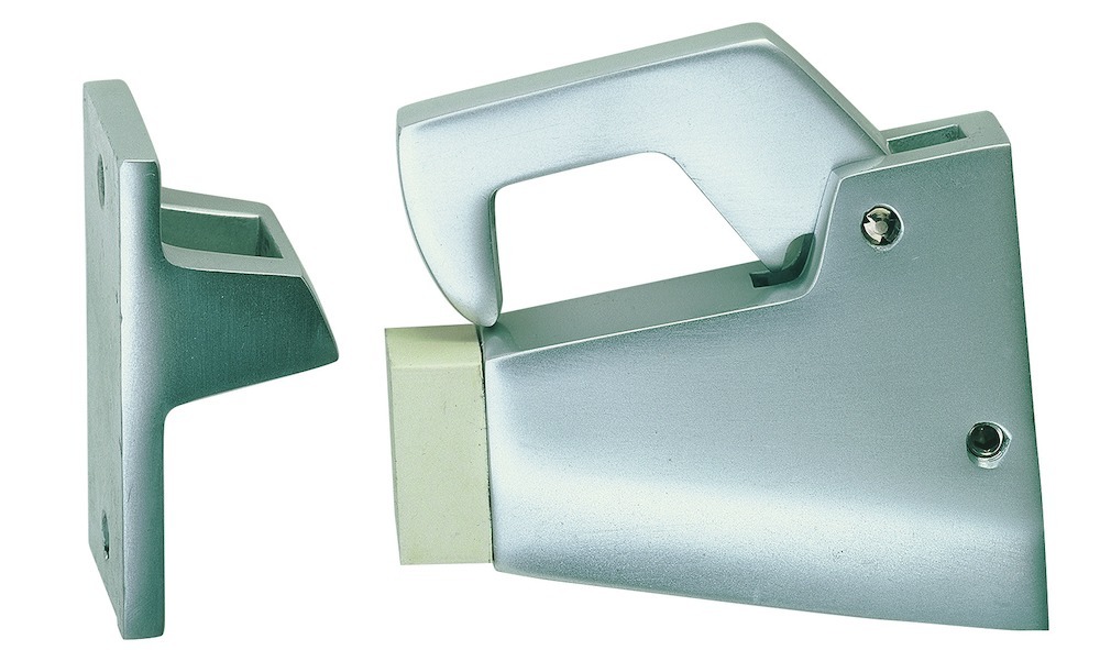 Produktbild KWS Türfeststeller 1062, silberfarben, einbrennlack.