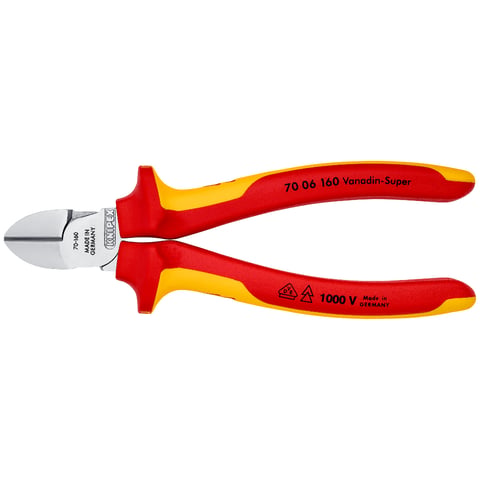 Knipex Seitenschneider 70 06 160 VDE isoliert mit Mehrkomponenten-Hüllen 160 mm