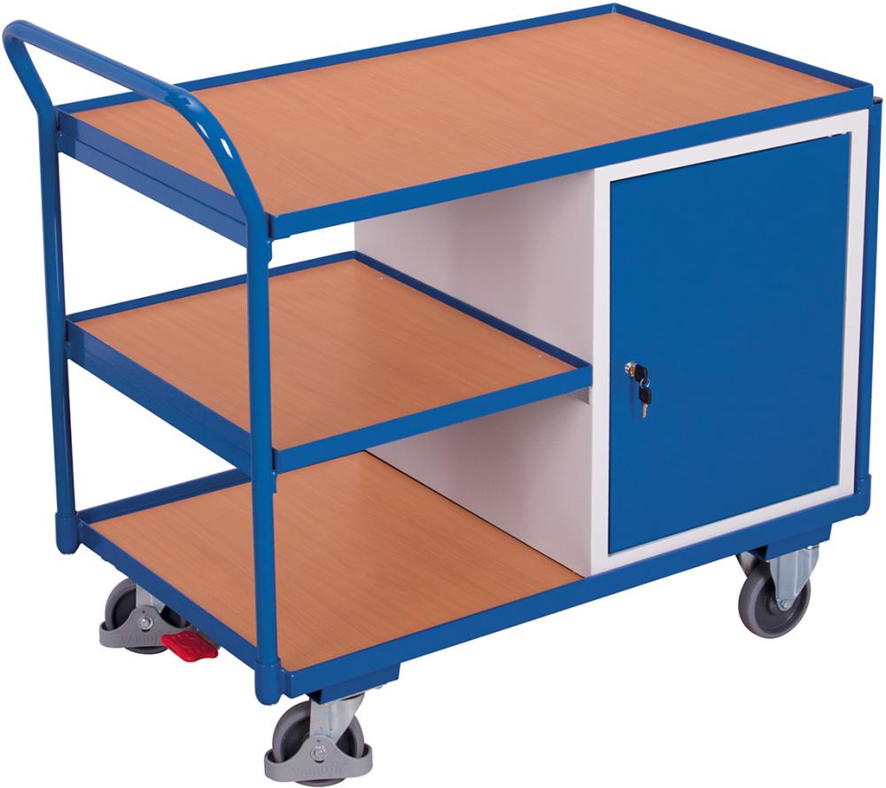 VARIOfit Tischwagen mit verschließbarem Stahlschrank