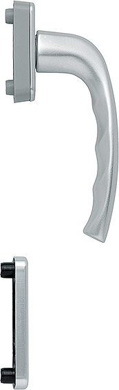 HOPPE® Fenstertürgriff-Halbgarnitur New York 0810/U10/962PNS, innen, Aluminium
