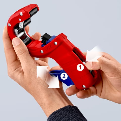 Knipex DP50 Rohrschneider für dünnwandige Kunststoff-Abflussrohre 90 23 01 BK