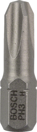 Bosch PH3 Extra Harter Schraubendreherbit 25mm., Schrauberbit, Kreuzschlitz PH3, Stahl, Sechskantschaft, Silberfarben