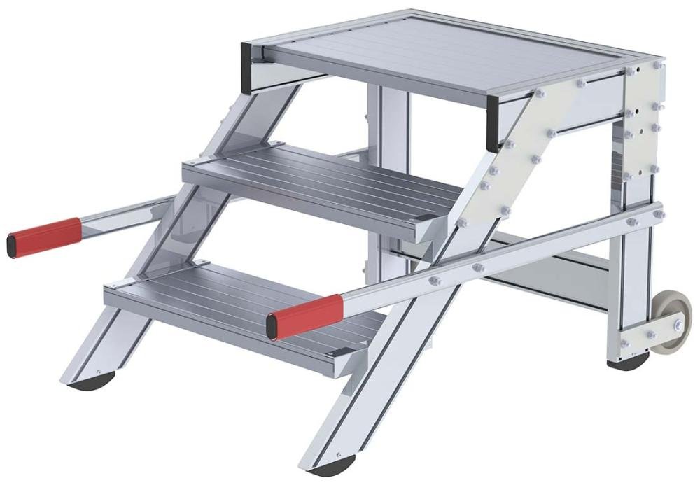 MUNK Alu-Arbeitspodest fahrbar3 Alu-Stufen B 600 mm Podesthöhe 0,59 m Arbeitshöhe bis 2,60 m