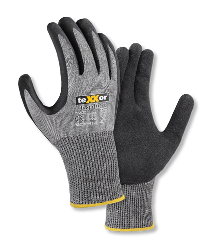 teXXor® Schnittschutz-Strickhandschuhe BESANDETE NITRILBESCHICHTUNG